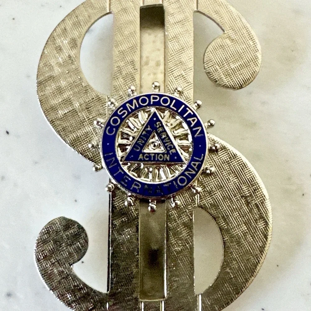 Cosmopolitan International‎ Hood Emblem Design Money Clip With Money Sign